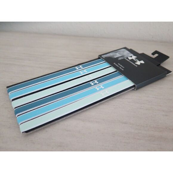 Under Armour Girls 6 Pack Blue Aqua Light Green Multiple Colors Headbands - Picture 3 of 8